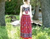 Tapestry Print Maxiskirt... Gypsy Chic... Light Wool Blend...  ORNAMENTAL (s)