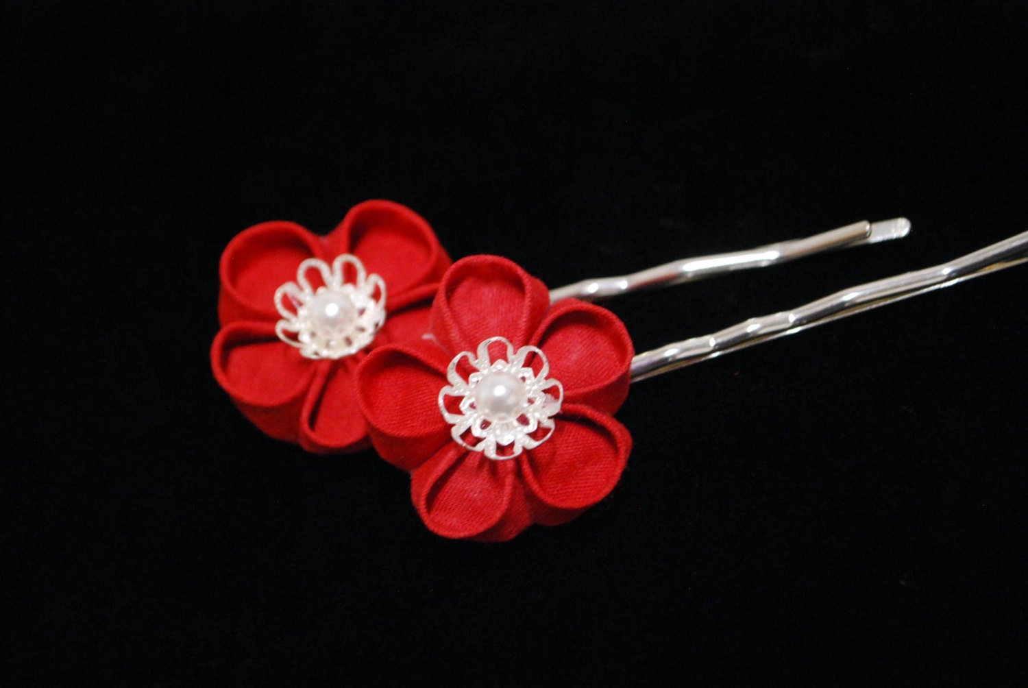 Stop Sign Kanzashi Pins