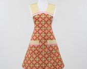 Riley Blake Fabric Red and Yellow Full Apron for the Retro Modern Woman