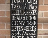 Porch Rules Sign, Housewares, Home Decor, Typography