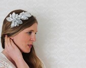 Oversized Shimmering Silver Leaf Headband