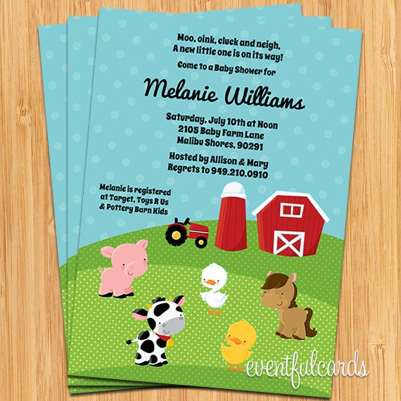 Barnyard Animals Baby Shower Invitation Il_170x135