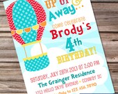 Printable Party Invitation- Up Up and Away Hot Air Balloon Il_170x135