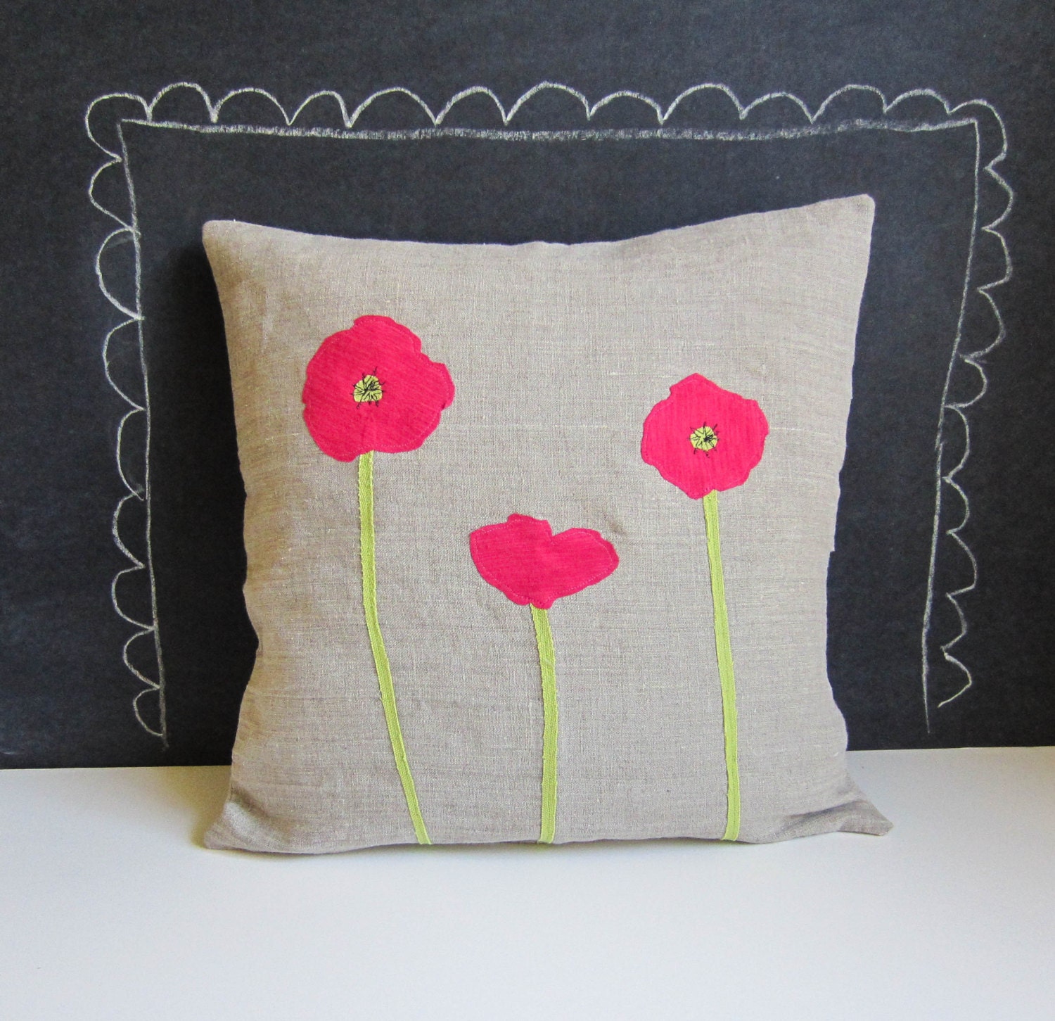 Bright poppies pillow cover