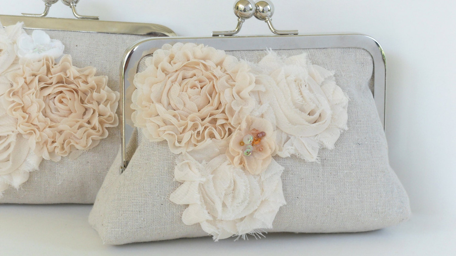 Bridesmaids gift clutch, shabby chic wedding, blush ivory wedding clutch, bridal clutch