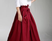 Romantic Pretty Linen Bud Long Maxi Skirt(more colour and size choice)