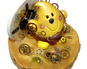 STEAMPUNK PARKER Polymer Clay Character - Limited Edition Figurine - Gears Clogs Watch Parts Galore