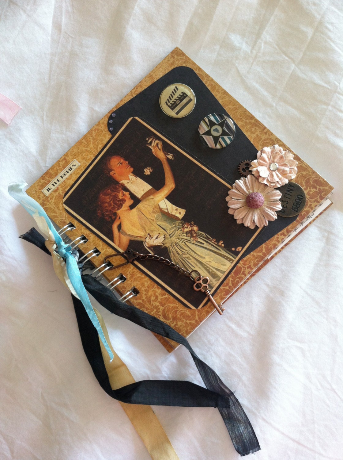 SALE PRICE 6x6 Shabby Chic Vintage Hollywood Journal