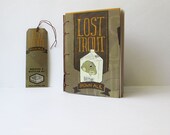 Small journal with pocket // travel journal // recycled journal from Lost Trout ale box // coptic stitch journal