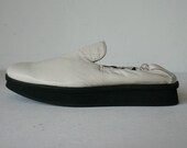 Vintage 1990's Jil Sander Cream Calfskin Minimalist Foam Platforms Sz 7.5/8 US / 38 EU