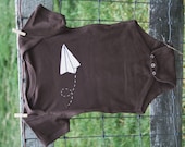 Paper Airplane Bodysuit(onesie) for Baby BOYS, inspired by Paperman animated short, father's day gift for new dad - twinzzshop