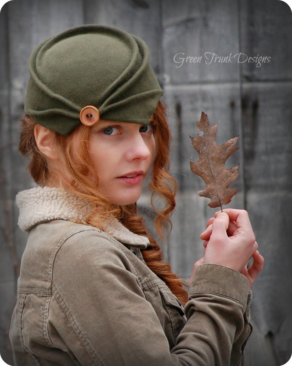 Green Felt Turban Hat