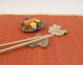 Leaf Chopstick Rests - Set of 2 - Made with Real Grape Leaves - Woodland - Table Decoration