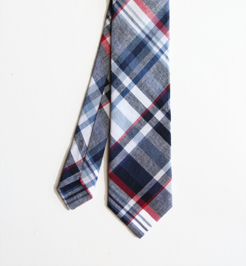 Adam - Cotton Plaid Men's Tie