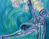 Yoga Art Reach (6x8 Fine Art Print)