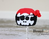 Pirate Skull Baby Hat - Removable Eye Patch - Skull and Crossbones Beanie Hat - Skully Hat  - Black and White - Photo Prop - Made to Order