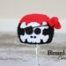 Pirate Skull Baby Hat - Removable Eye Patch - Skull and Crossbones Beanie Hat - Skully Hat  - Black and White - Photo Prop - Made to Order