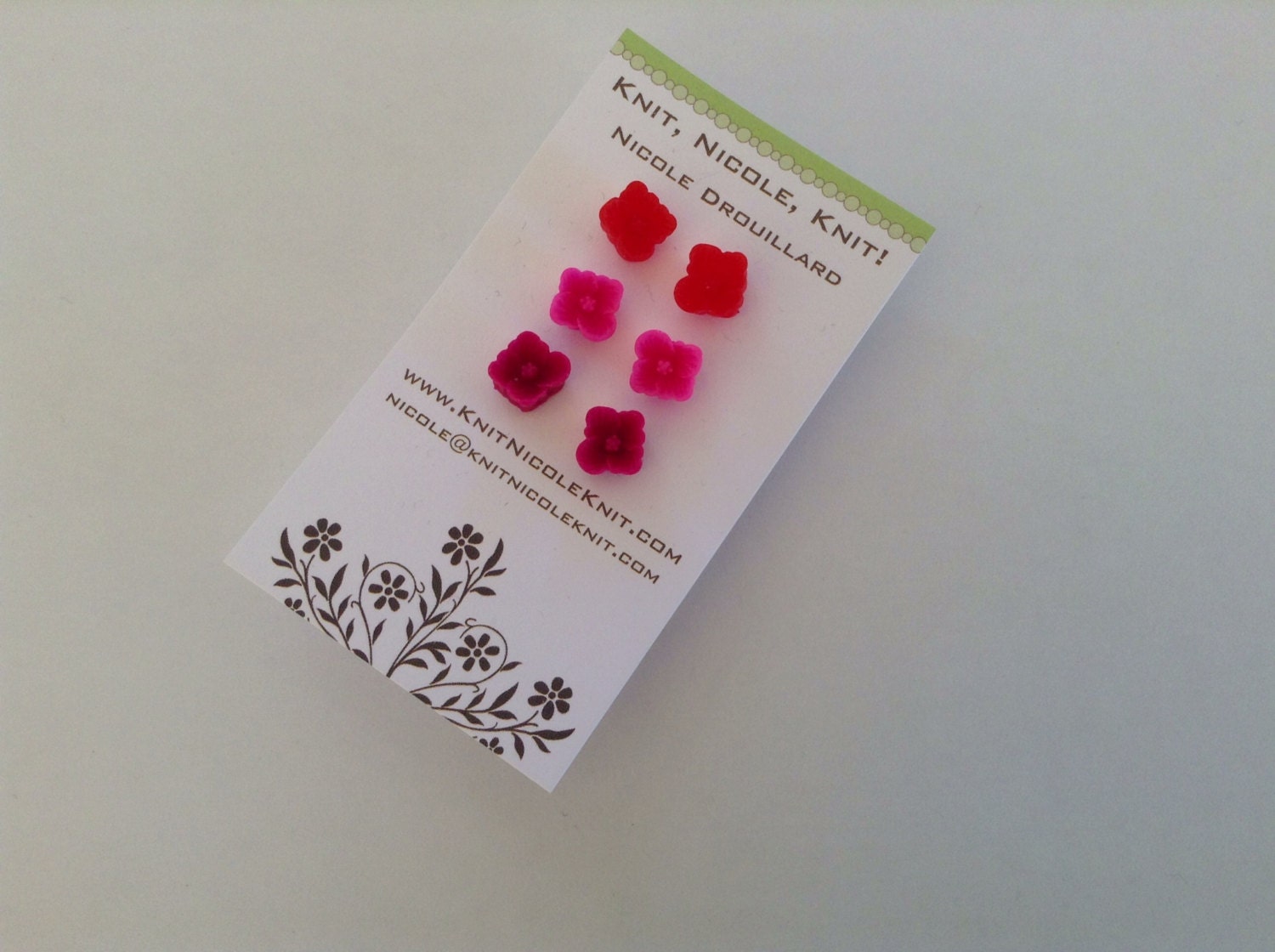 Valentine Red Pink Resin Buttercup Flower Earrings