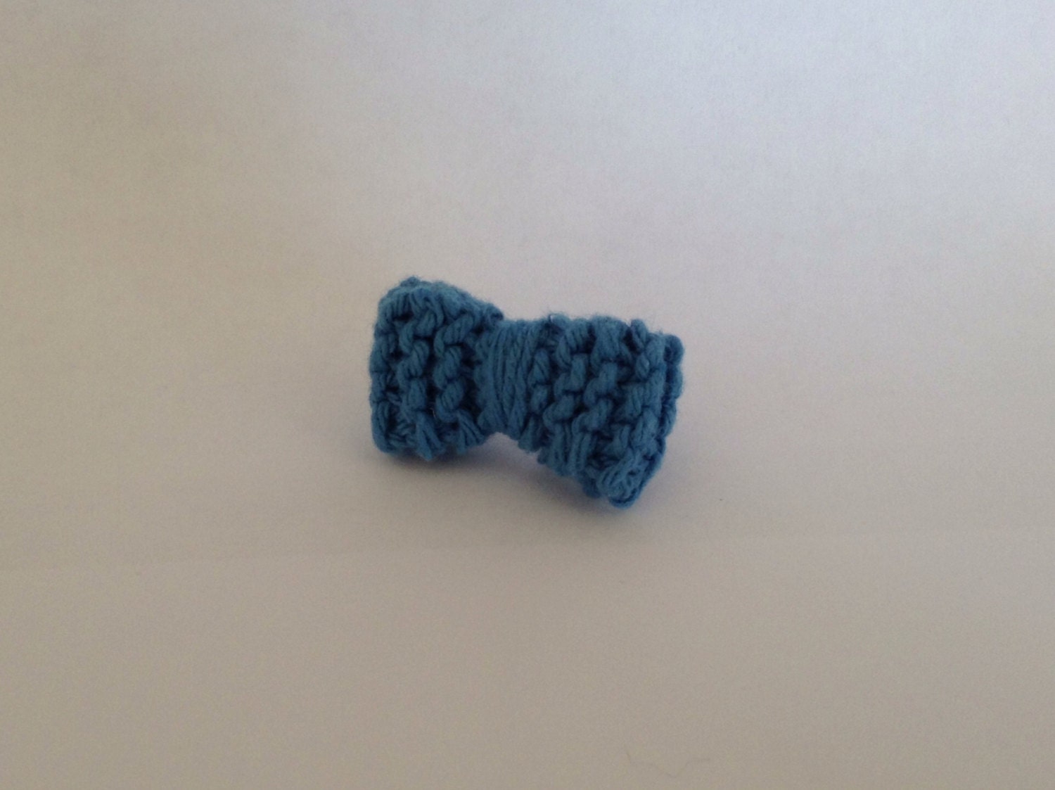 Sky Blue Cotton Knit Bow Ring