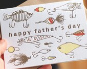 Fishing Lures Father's Day Letterpress Printed Card