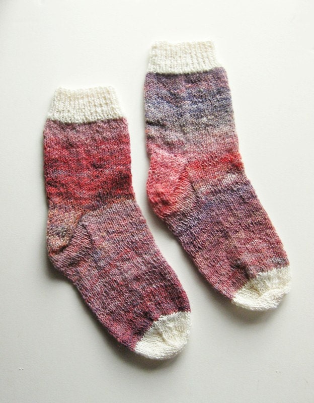 Ambient Rose Hand Knit Socks - Women's Size 7.5 - 8 - 8.5 - extase