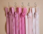 YKK ZIPPER 20 inch - 10 zippers Skirt and Dress Shades of Pink