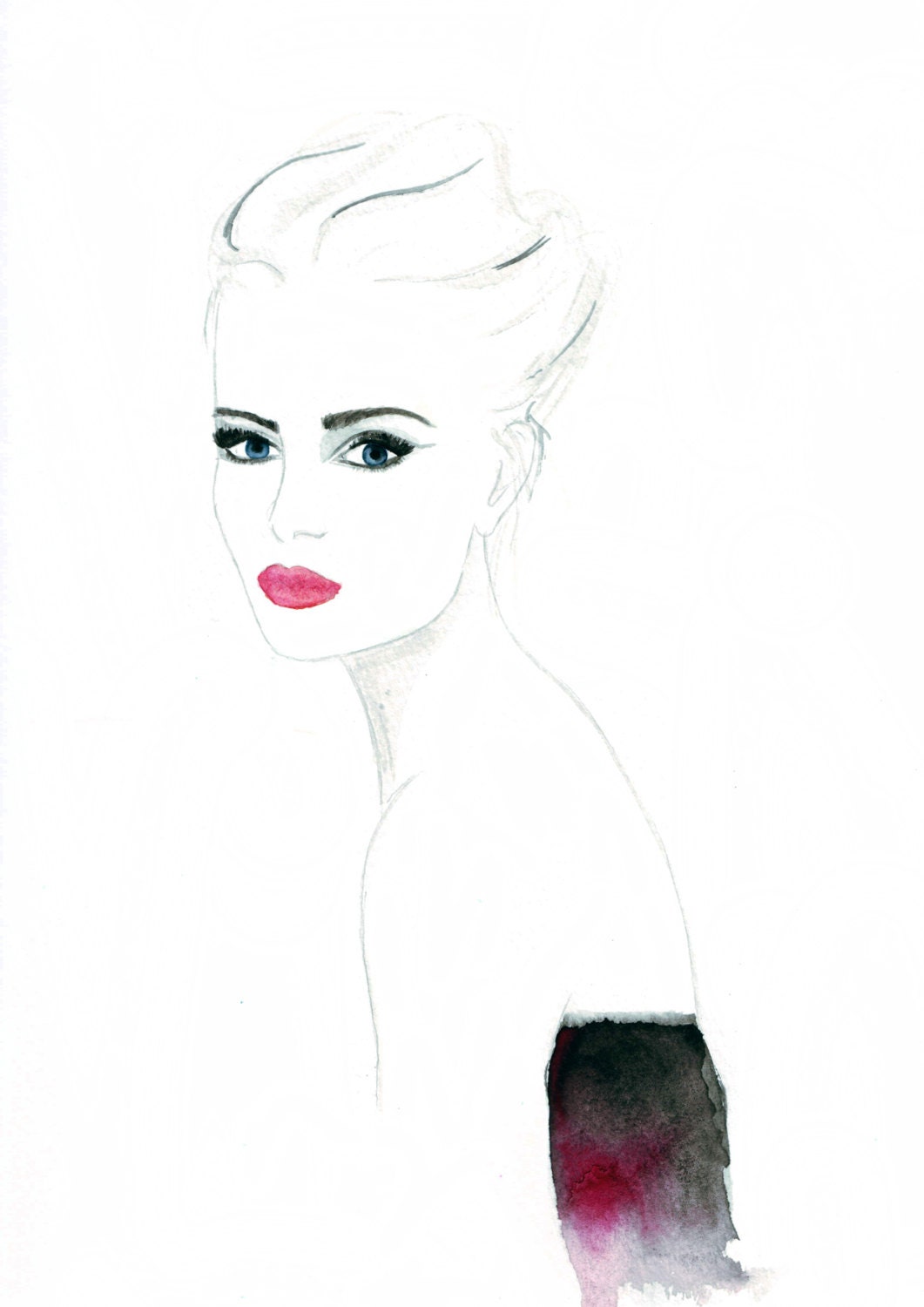 Print from original Watercolour illustration by Eleni - Titled Eva - Free Shipping