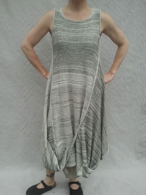 Off Kilter Origami Dress - Handknit Art to Wear