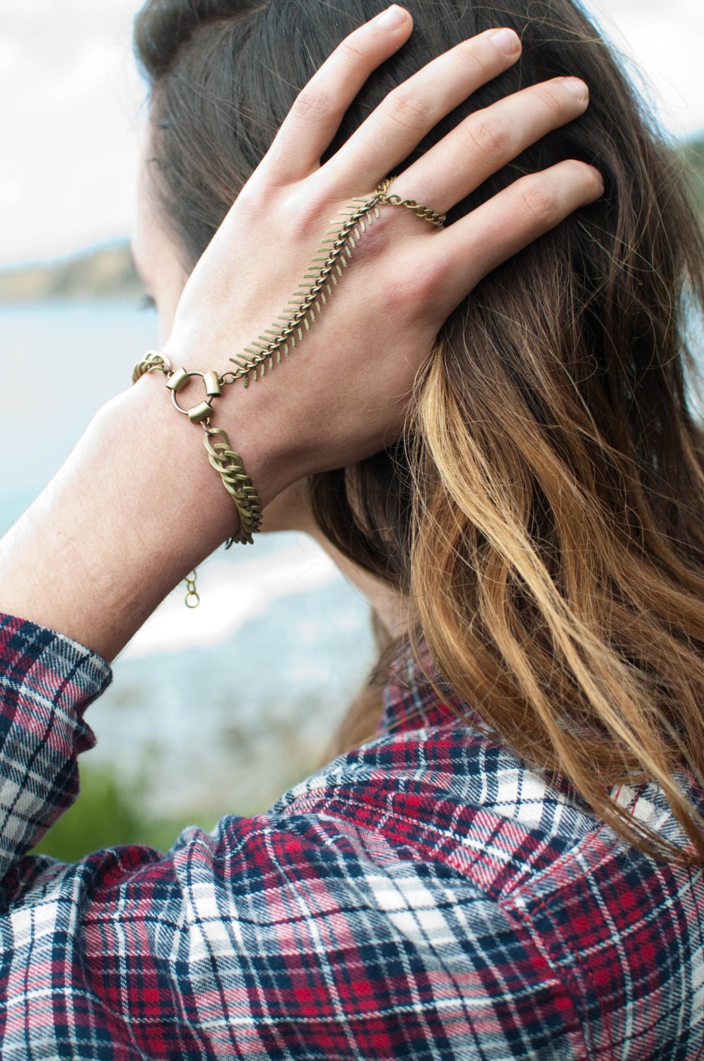 Fish Bone Handchain, Chain Bracelet, Slave Bracelet, Body Jewelry