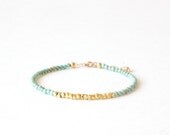 Turquoise & Gold Nugget Bracelet