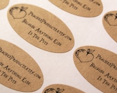 110 CUSTOM LOGO GRAPHIC print 1 1/2 x 3/4 inch Oval Kraft Sticker Labels Seals  - Free Shipping