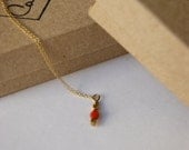 Tiny Red Tear Swarovsky Necklace Charm