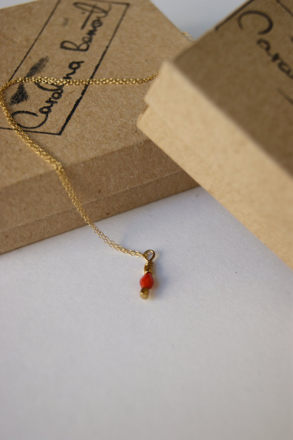 Tiny Red Tear Swarovsky Necklace Charm