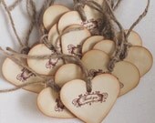 50 Heart Tags  Thank You with jute ties 3 inch distressed plain heart tags for your stamping project