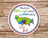 SET of 12 AIRPLANE Favor Tags or Stickers : Plane Il_170x135