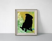 Pug Art Print, Wall Decor, 11 x 14 inches