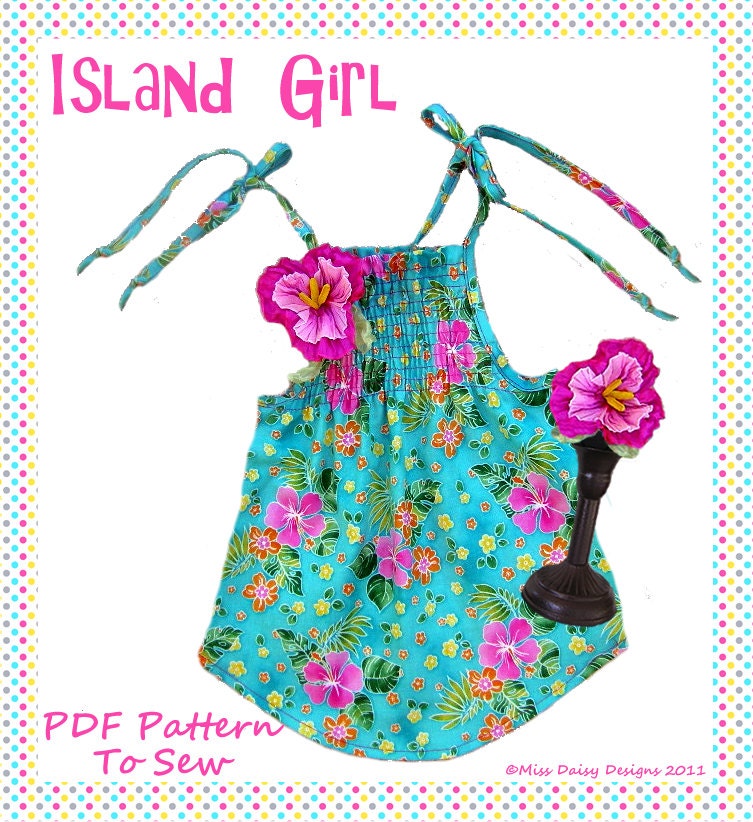 Dog Clothes Pattern To Sew Sun Dress & Hair Flower PDF