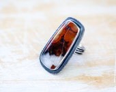 Morgan Hill Poppy Jasper Ring in Sterling Silver Cocktail Ring - Size 8 - Colors of the Rose