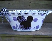 Personalized Minnie Mouse metal tub-assorted colors available