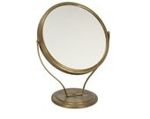 vintage double-sided brass shaving mirror