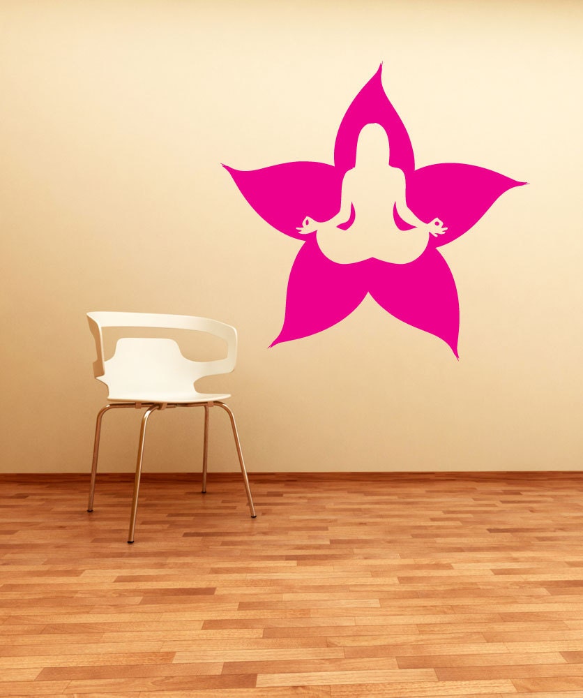 Vinyl Wall Decal Sticker Yoga Flower 1168m