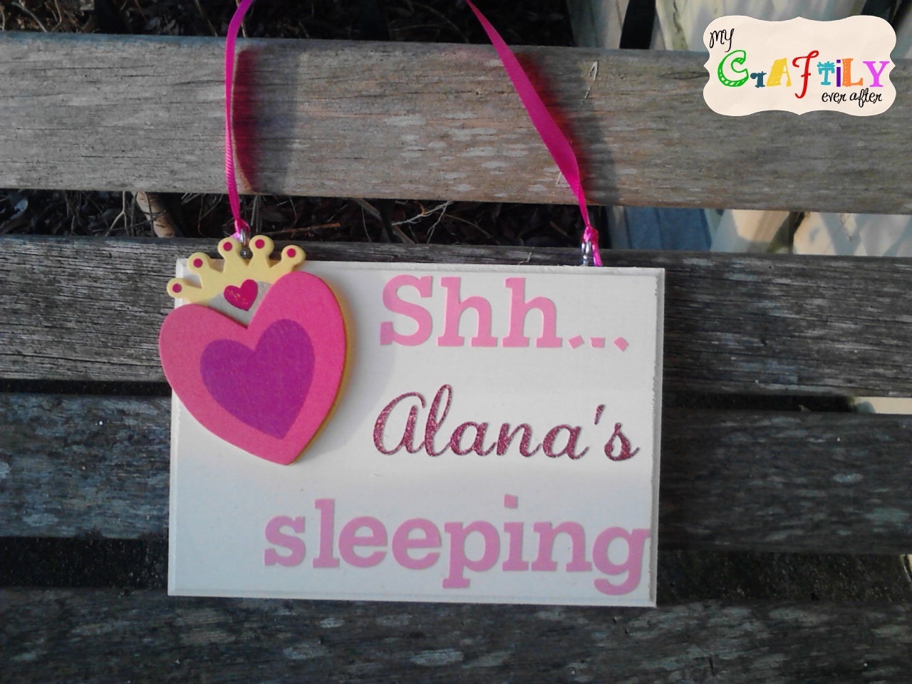 Shh...Baby's Sleeping - wooden door hanger/sign