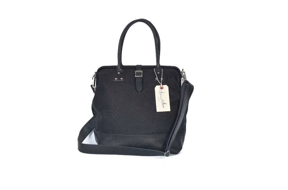 Freddie no.2 black canvas and leather bag