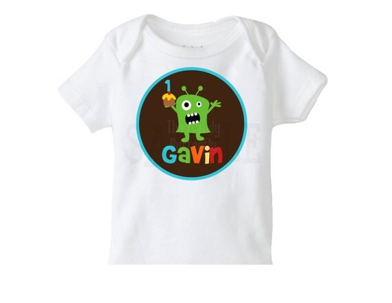 Personalized Monster Birthday Tshirt or Onesie Personalized Monster Birthday Shirt Il_570xn