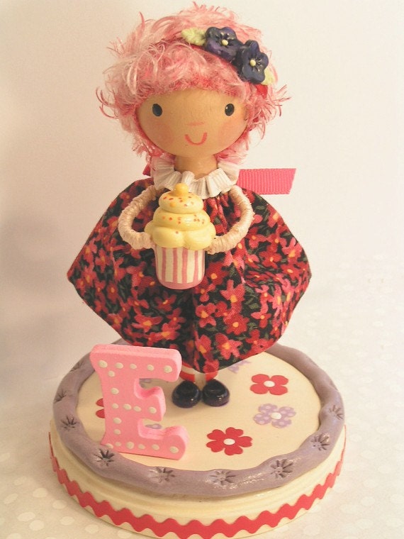 Ready to Ship-   Yummy  Banana Cream Frosting- Retro Cake Topper