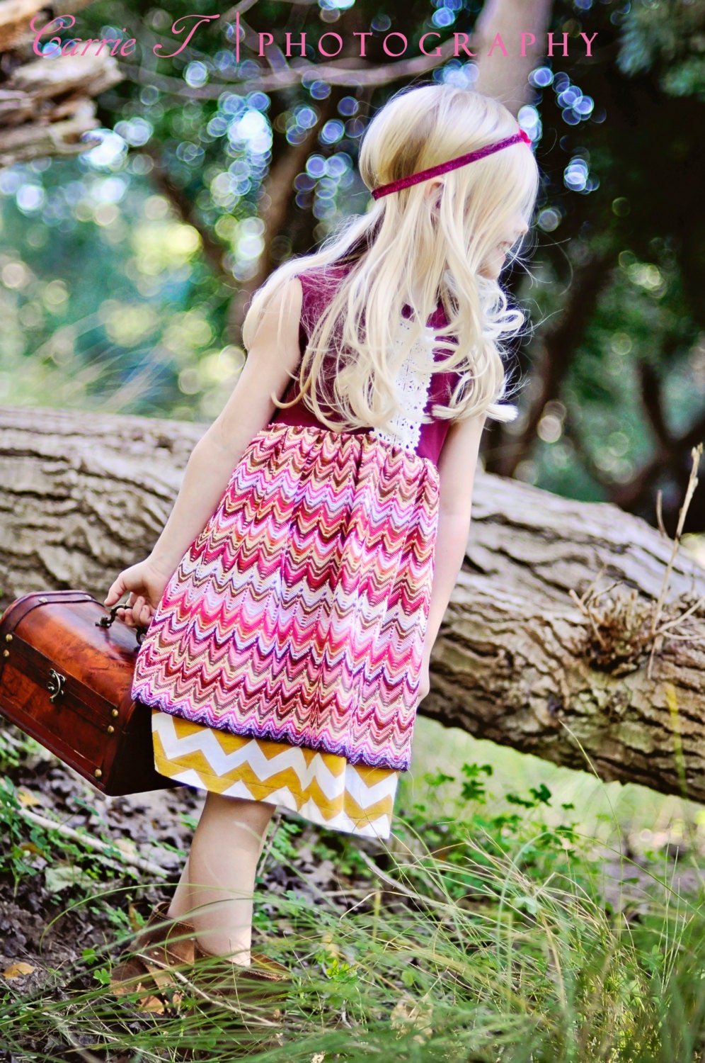 summer girl toddler Chevron dress Flower Child dress from the Now and Then collection by Janum for spring / summer 2013