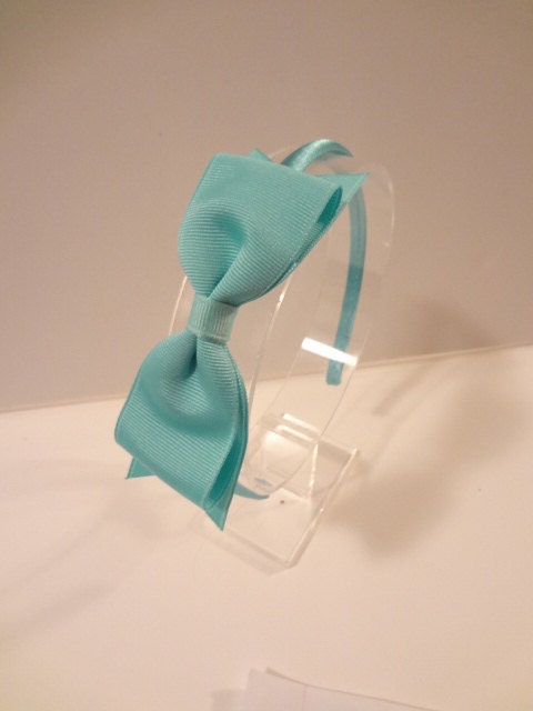 Aqua Bow Headband - Girls Hair Accessories, Adult Hair Accessories, Spring Headband, Teen Headband. Aqua Blue Hair Bow Headband