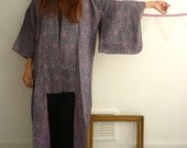 Vintage Japanease Full Length Woven Floral Kimono Duster Jacket