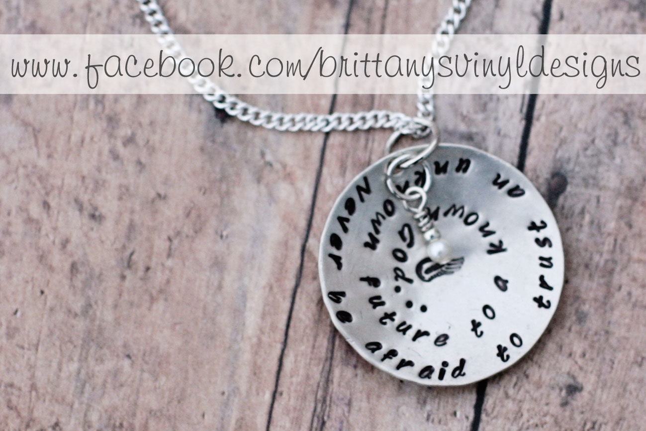 Hand Stamped Necklace - Hand Stamped swirl Necklace - Personalized and Unique - Faith Neckalce - Christain Necklace