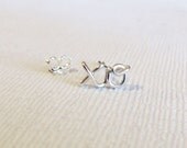 Cartilage Earring, xo "hug & kiss" Earring, Sterling Silver or Gold Filled